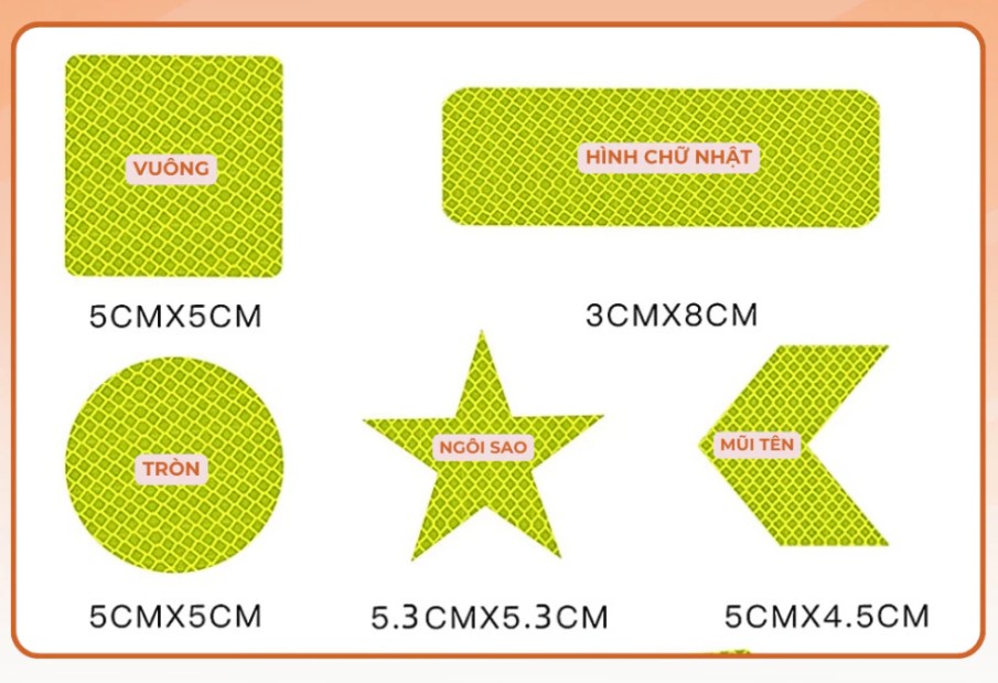 Miếng Decal Phản Quang Dán Xe Ô Tô LongVu Auto, An Toàn Ban Đêm, Trang Trí Xe