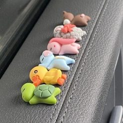 Mô Hình Trang Trí Xe Động Vật Mini Dễ Thương Vịt, Rùa Hoạt Hình Trang Trí Ô Tô & Xe Máy