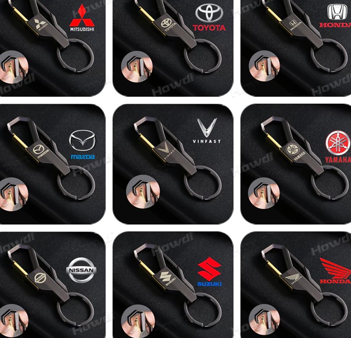 Móc Khóa Kim Loại Họa Tiết Logo Xe Hơi, Phụ Kiện Cá Tính, Bền Đẹp Theo Thời Gian