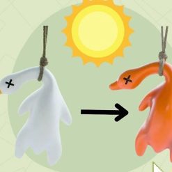 Móc Khóa Vịt Quay Đổi Màu, Đồ Chơi Trang Trí Sáng Tạo Khi Tiếp Xúc Ánh Nắng UV