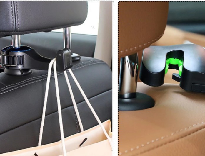 Móc Treo Đồ Ô Tô Gài Trước & Sau Ghế Kèm Giá Đỡ Điện Thoại, Phụ Kiện Tiện Ích Nội Thất Xe