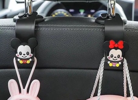 Móc Treo Đồ Sau Ghế Ô Tô Họa Tiết Hoạt Hình 3D, Phụ Kiện Trang Trí Dễ Thương, Tiện Lợi Cho Xe Hơi