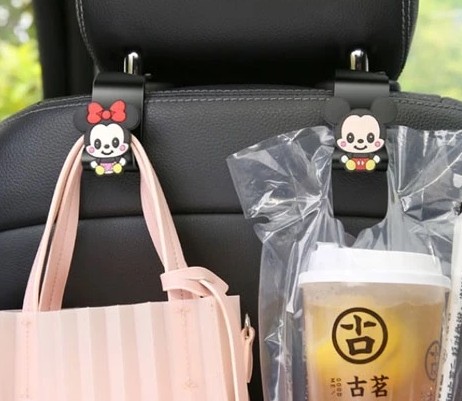 Móc Treo Đồ Sau Ghế Ô Tô Họa Tiết Hoạt Hình 3D, Phụ Kiện Trang Trí Dễ Thương, Tiện Lợi Cho Xe Hơi