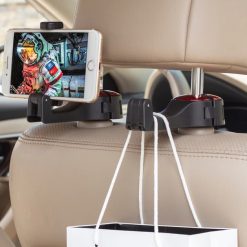 Móc Treo Đồ Trên Ô Tô Kèm Giá Đỡ Kẹp Điện Thoại, Tối Ưu Không Gian Nội Thất Xe