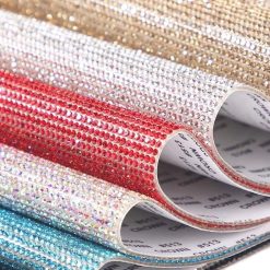 Nhãn Dán Trang Trí Ô Tô DIY HTGHTG, Miếng Dán Pha Lê Tự Dính Cao Cấp Lấp Lánh Sang Trọng