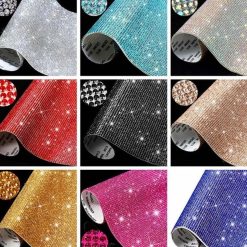 Nhãn Dán Trang Trí Ô Tô DIY HTGHTG, Miếng Dán Pha Lê Tự Dính Cao Cấp Lấp Lánh Sang Trọng