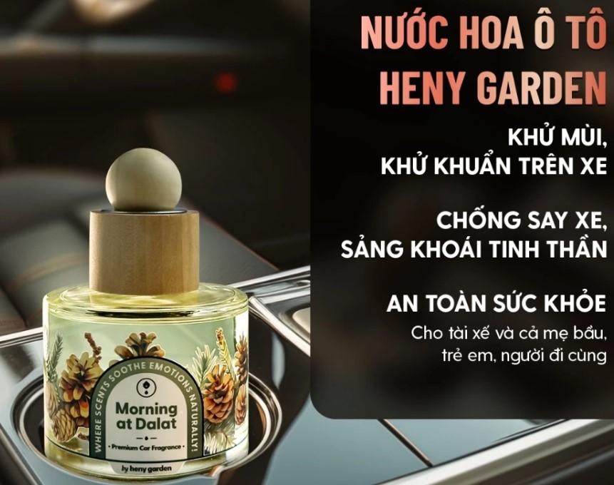 Nước Hoa Ô Tô HENY GARDEN, Nước Hoa Treo Xe Hơi Sang Trọng, Khử Mùi, Chống Say Xe, Tinh Dầu Thư Giãn