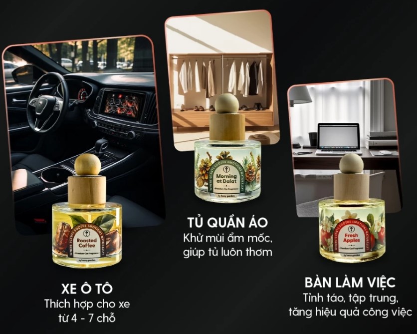 Nước Hoa Ô Tô HENY GARDEN, Nước Hoa Treo Xe Hơi Sang Trọng, Khử Mùi, Chống Say Xe, Tinh Dầu Thư Giãn