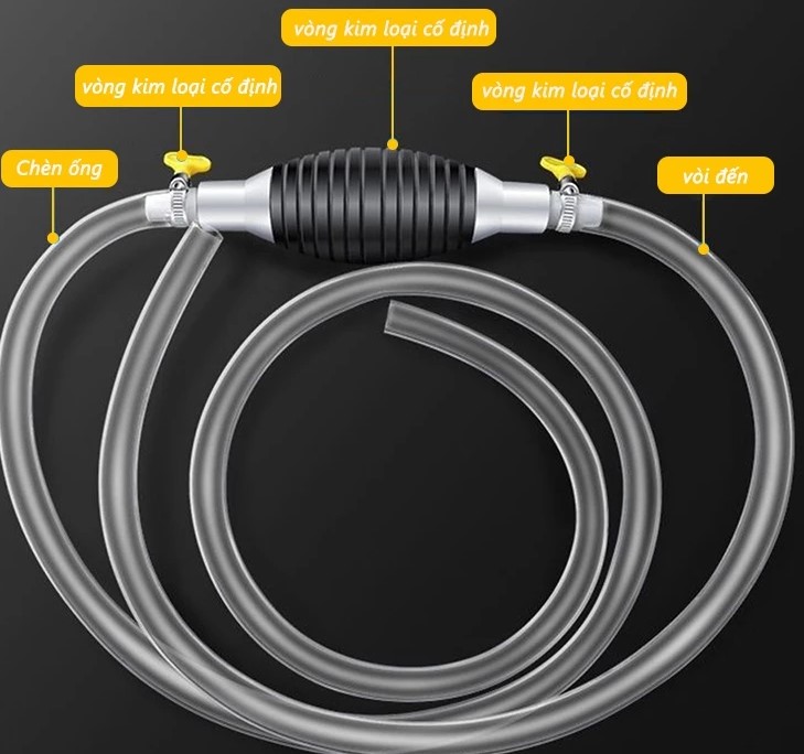 Ống Hút Xăng Dầu Bóp Tay, Dụng Cụ Bơm Hút Chất Lỏng Tiện Lợi, Dây Dài 1m / 2m / 3m