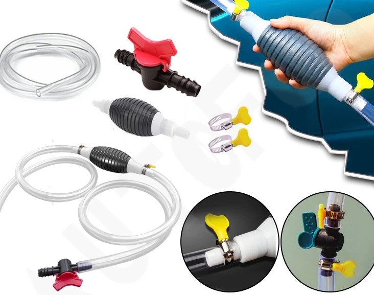 Ống Hút Xăng Dầu Bóp Tay, Dụng Cụ Bơm Hút Chất Lỏng Tiện Lợi, Dây Dài 1m / 2m / 3m