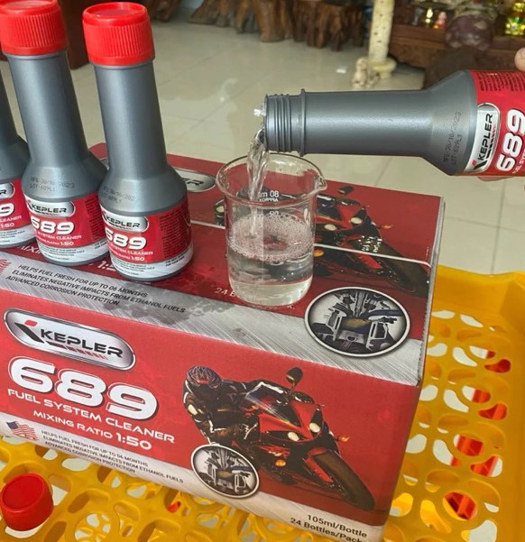 Phụ Gia Súc Béc Xăng KEPLER FUEL SYSTEM CLEANER (105mL) Làm Sạch Buồng Đốt, Tẩy Cặn Carbon Cho Xe Máy