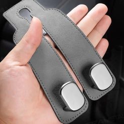 SEAMETAL Bộ 2 Móc Treo Ghế Ô Tô Kim Loại Bọc Da Lộn, Phụ Kiện Nội Thất Xe