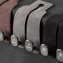 SEAMETAL Bộ 2 Móc Treo Ghế Ô Tô Kim Loại Bọc Da Lộn, Phụ Kiện Nội Thất Xe