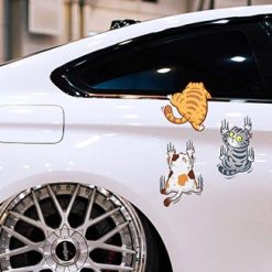 Set 3 Sticker Mèo Cào Vui Nhộn, Miếng Dán Trang Trí Chống Nước Cho Ô Tô, Xe Máy & Đồ Dùng Cá Nhân