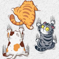 Set 3 Sticker Mèo Cào Vui Nhộn, Miếng Dán Trang Trí Chống Nước Cho Ô Tô, Xe Máy & Đồ Dùng Cá Nhân