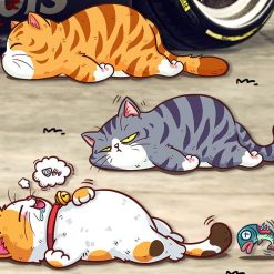 Set 3 Sticker Mèo Cào Vui Nhộn, Miếng Dán Trang Trí Chống Nước Cho Ô Tô, Xe Máy & Đồ Dùng Cá Nhân