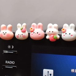 Set Miếng Dán Trang Trí Màn Hình Điều Khiển Xe Hơi, Hình Thỏ Dễ Thương, Phong Cách Hoạt Hình