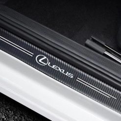 Set Nẹp Decal Dán Bậc Cửa Xe Ô Tô, Vân Carbon Cao Cấp Kèm Logo Hãng Toyota, Hyundai, Honda, Suzuki, Mazda