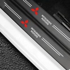 Set Nẹp Decal Dán Bậc Cửa Xe Ô Tô, Vân Carbon Cao Cấp Kèm Logo Hãng Toyota, Hyundai, Honda, Suzuki, Mazda