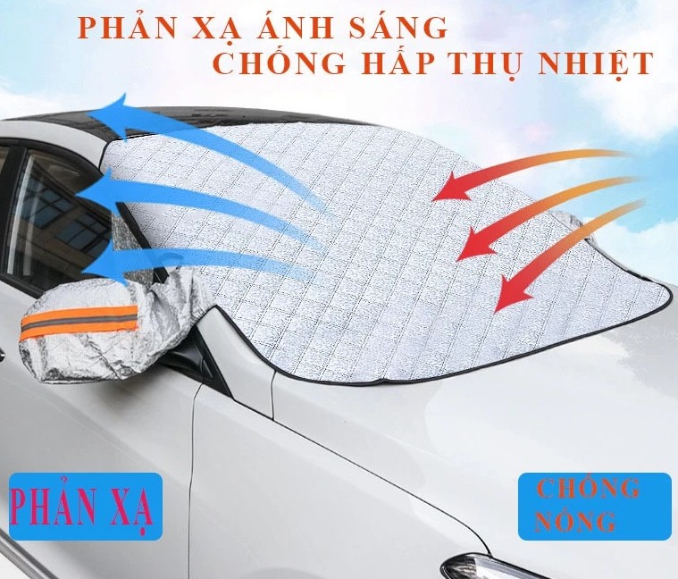 Tấm Che Nắng Kính Lái Ô Tô 3 Lớp Phản Quang, Bạt Phủ Chống Nóng, Chắn Tia UV, Bảo Vệ Nội Thất Xe Hơi