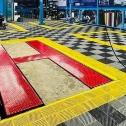 Tấm Lót Sàn Gara Chịu Lực Nhựa PP Dẻo 40 x 40 x 2,3cm, Sàn Chuyên Dụng Cho Tiệm Rửa Xe, Trung Tâm Chăm Sóc Xe