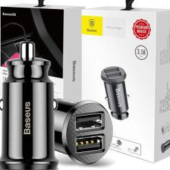 Tẩu Sạc Nhanh Baseus 3.1A 2 Cổng USB Dùng Cho Xe Ô Tô Sạc Tiện Lợi Nhanh
