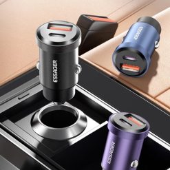Tẩu Sạc Nhanh Ô Tô Essager 30W USB Type-C Mini 3.0 PD, Sạc Siêu Tốc Cho iPhone, Huawei & Các Thiết Bị Khác