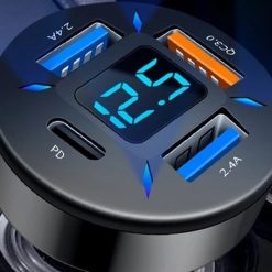 Tẩu Sạc Nhanh Ô Tô SEAMETAL QC3.0 PD 4 Cổng USB 12V – 24V Công Suất 66W Đa Năng