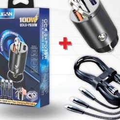 Tẩu Sạc Ô Tô PUGAN 100W – 2 Cổng USB & Type-C, Sạc Siêu Nhanh An Toàn Cho Mọi Hành Trình