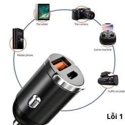 Tẩu Sạc Xe Ô Tô PUGAN 100W, 2 Cổng USB & Type-C, Sạc Siêu Nhanh An Toàn