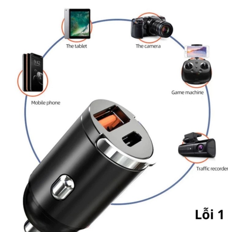 Tẩu Sạc Xe Ô Tô PUGAN 100W, 2 Cổng USB & Type-C, Sạc Siêu Nhanh An Toàn