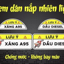 Tem Dán Nắp Xăng Ô Tô Xăng 95 / Dầu Diesel, Decal Trang Trí, Chống Nước, Sticker Nhắc Nhiên Liệu