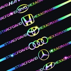Tem Dán Xe Ô Tô Phản Quang Màu Laser, Decal Trang Trí Logo Hãng Xe, Chống Nước