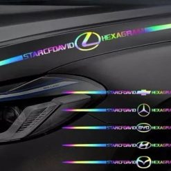 Tem Dán Xe Ô Tô Phản Quang Màu Laser, Decal Trang Trí Logo Hãng Xe, Chống Nước