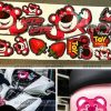 Tem Gấu Dâu Losto Dán Xe, Trang Trí iPad, Điện Thoại, Decal Chống Nước, Bền Màu