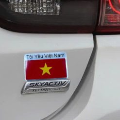 Tem Lá Cờ Việt Nam Dán Ô Tô, Xe Máy, Tem Trang Trí Kim Loại Cao Cấp “Tôi Yêu Việt Nam”