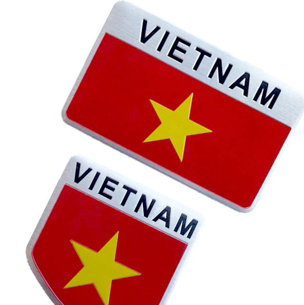 Tem Nhôm, Mika Cờ Việt Nam Dán Trang Trí Xe (Có Sẵn Keo Dán)
