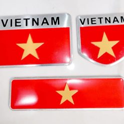 Tem Nhôm, Mika Cờ Việt Nam Dán Trang Trí Xe (Có Sẵn Keo Dán)