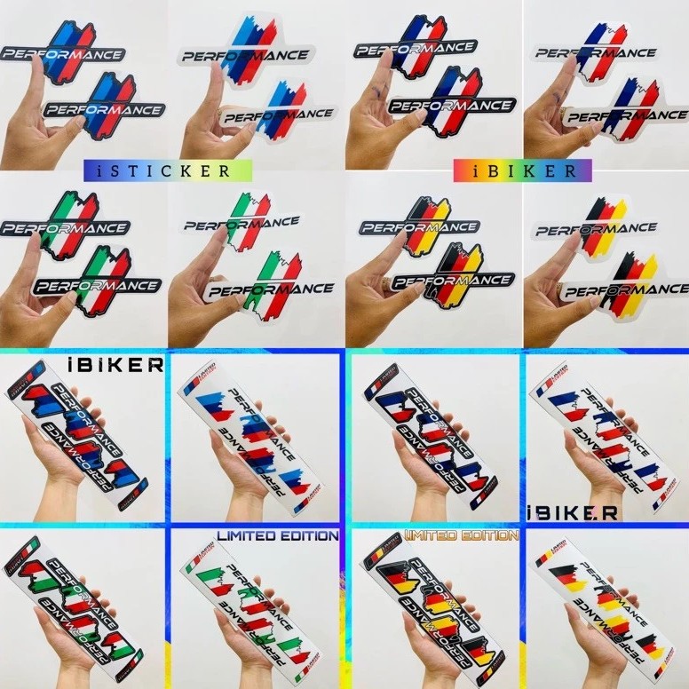 Tem Performance ITALY / AMG / ĐỨC / PHÁP Decal PVC Cao Cấp SHIN LUNG, Công Nghệ In Nhật Bản