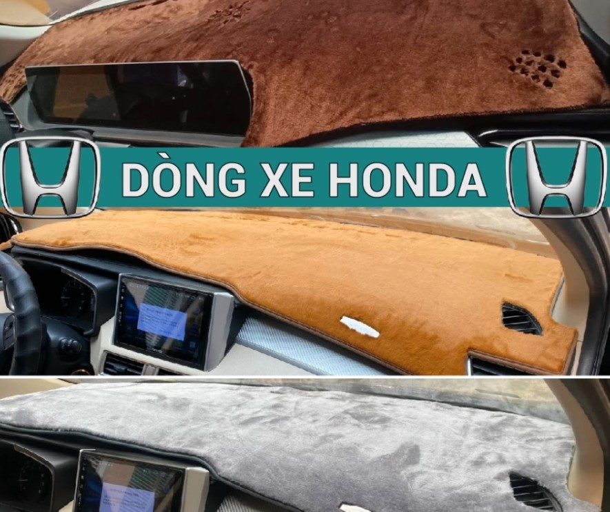 Thảm Taplo Nhung Lông Cừu Cho Xe Honda Brv, Crv, Hrv, Civic, City, Brio, Jazz, Accord Chống Nóng Chuẩn Form