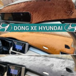Thảm Taplo Nhung Lông Cừu Xe Hyundai Accent, Creta, Elantra, Kona, Santafe, i10, Sonata, Stargazer, Tucson Theo Form