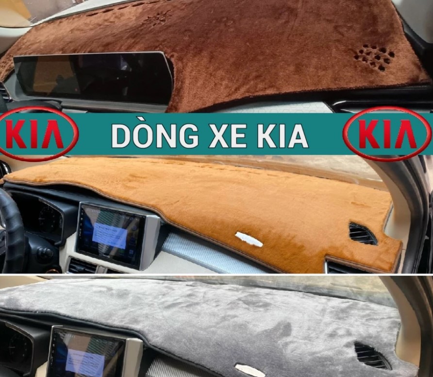 Thảm Taplo Nhung Lông Cừu Xe Kia Carens, Carnival, Cerato, Sorento, Morning, Sedona, K5, K3, K7, Sportage, Soluto