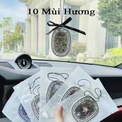 Thẻ Nước Hoa Treo Xe Diptyque Lá Thơm Ô Tô Khử Mùi Lưu Hương Lâu, Không Gắt