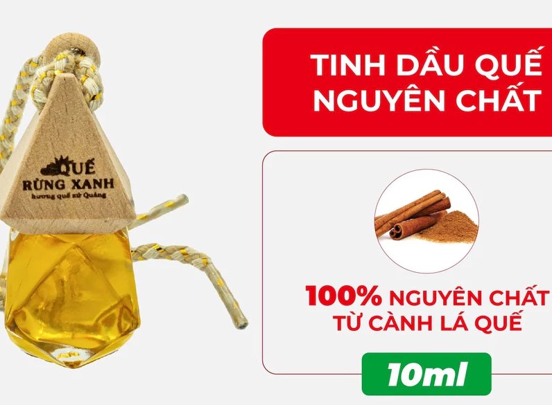 Tinh Dầu Cành Lá Quế Rừng Xanh 10ml, Nguyên Chất 100%, Treo Xe Ô Tô & Treo Phòng
