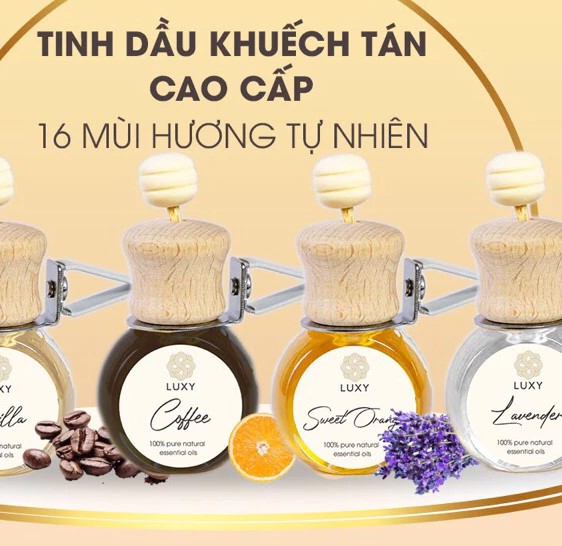 Tinh Dầu Kẹp Khuếch Tán LUXY 12ml, Khử Mùi Ô Tô, Tủ Quần Áo và Thơm Phòng