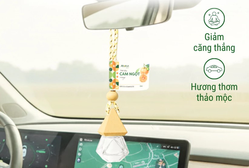 Tinh Dầu Treo Xe Ô Tô ABURA 10ml, Khử Mùi, Giảm Say Xe & Hương Thơm Tự Nhiên Thư Giãn