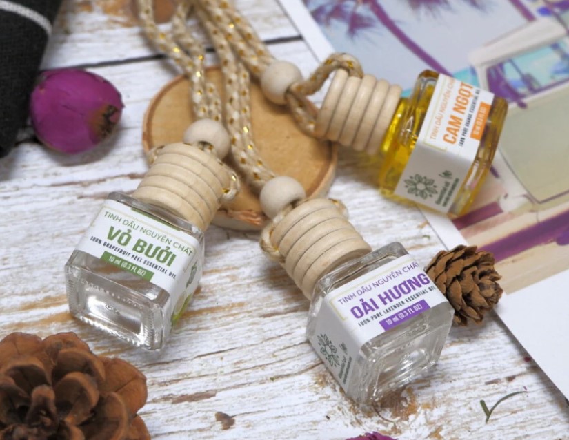 Tinh Dầu Treo Xe Ô Tô ONXE Mùi Cafe, Trầm, Chanh Sả, Lọ 10ml Giúp Thư Giãn, Khử Mùi & Giảm Say Xe