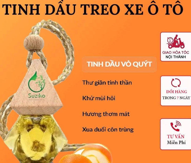 Tinh Dầu Treo Xe Ô Tô Thiên Nhiên Khử Mùi Hiệu Quả Cho Xe Hơi, Phòng Ngủ, Tủ Quần Áo