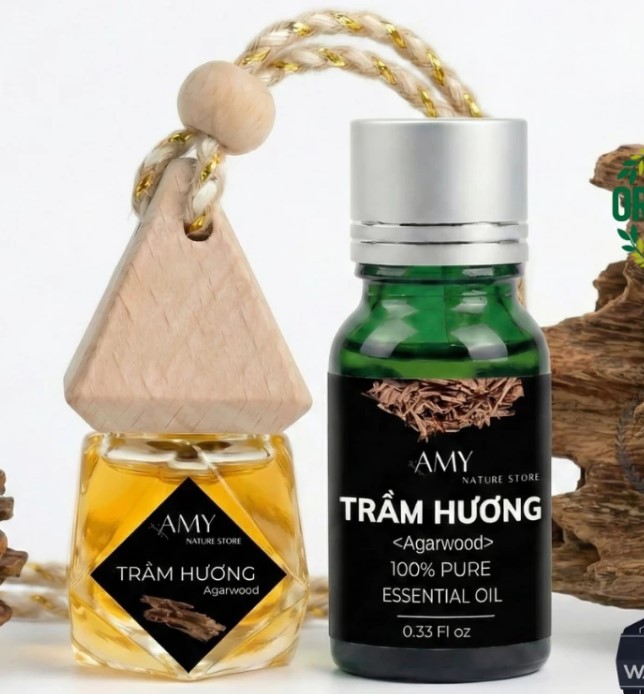 Tinh Dầu Treo Xe Ô Tô Trầm Hương Cao Cấp LT Farm 10ml, Nguyên Chất Thiên Nhiên, Treo Phòng, Tủ Quần Áo