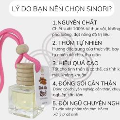 Tinh Dầu Treo Xe SINORI Nguyên Chất 100% 7ml, Khử Mùi, Thơm Phòng, Đuổi Côn Trùng & Thư Giãn Tự Nhiên